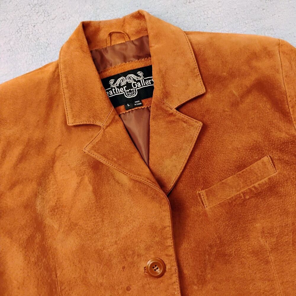 Vintage Leather Gallery 3 Button Coat Jacket Women's Size Large